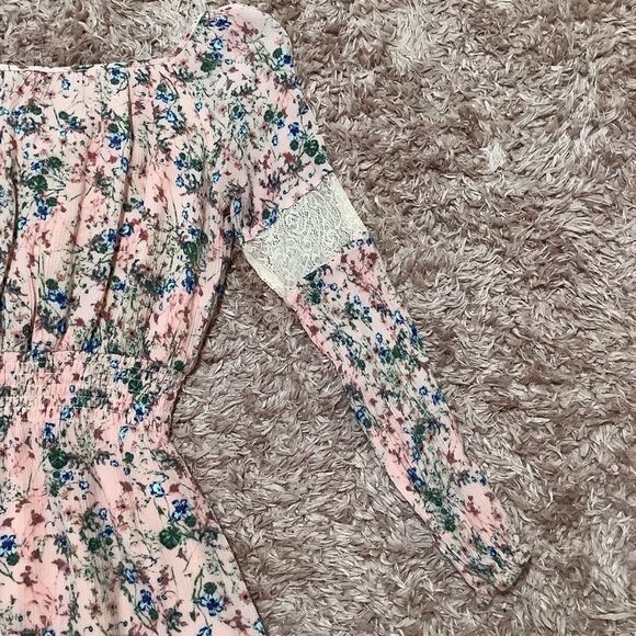 Princess by Vera Wang Pink Coquette Floral Long Sleeve Dress Size XS - Picture 10 of 12